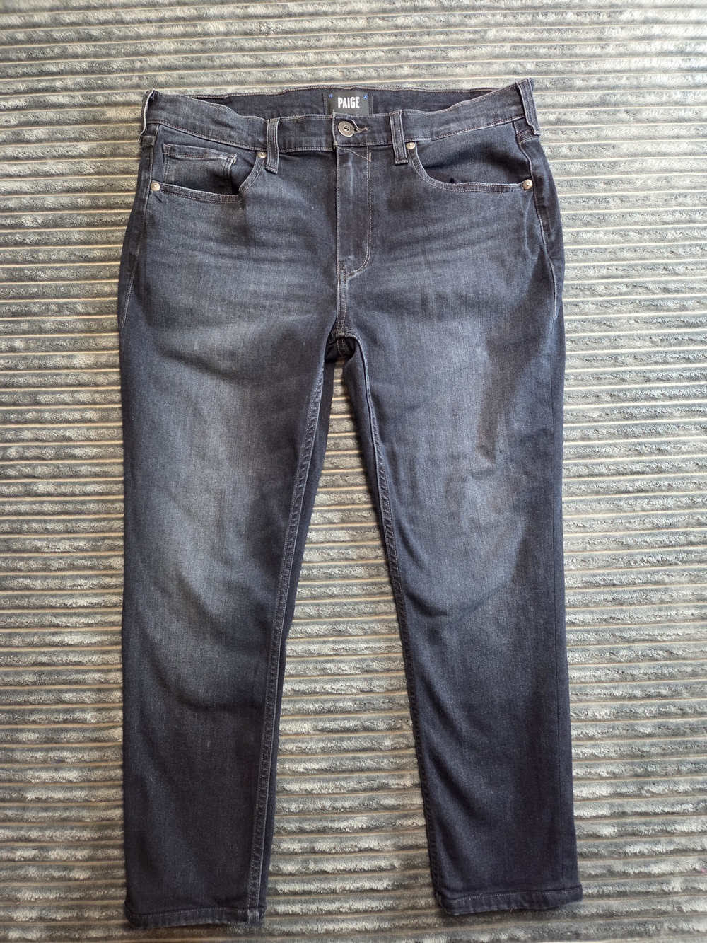PAIGE Men’s Dark Charcoal Slim Straight Jeans